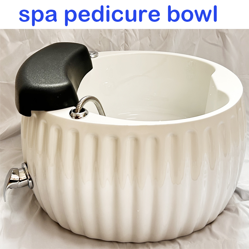 Fregadero portátil de fibra de vidrio para pedicura, lavabo de pie con chorro