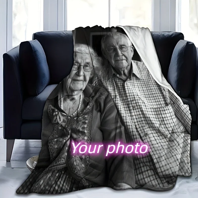 Custom Blanket With Photo Text, Personalized Blanket Custom soft Throw Blanket, Custom Gift Blanket For Family, Friends,mom,dad