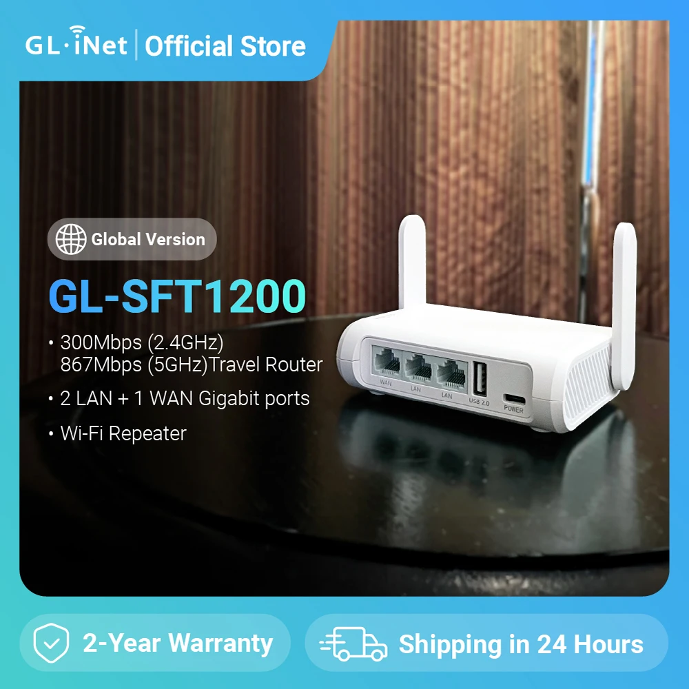 GL.iNet-enrutador de viaje inalámbrico Opal(GL-SFT1200) de doble banda Gigabit, compatible con IPV6, Tor, Openwrt, repetidor de bolsillo de mejor valor