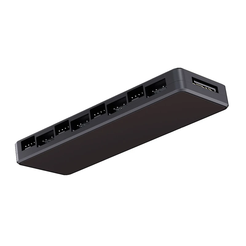 COOLCIRC 1 tot 8 ARGB & PWM 2-in-1 Hub Magnetische Zuigkracht Splitter Ondersteuning SATA Power 3Pin/4Pin Fan Controller voor PC Case Fans