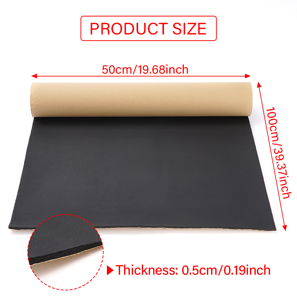 1M x 50 ซม.Deadener เสียงฉนวนกันความร้อน Deadening ฉนวนกันความร้อนสติกเกอร์รถ Hood เครื่องยนต์ไฟร์วอลล์ความร้อน