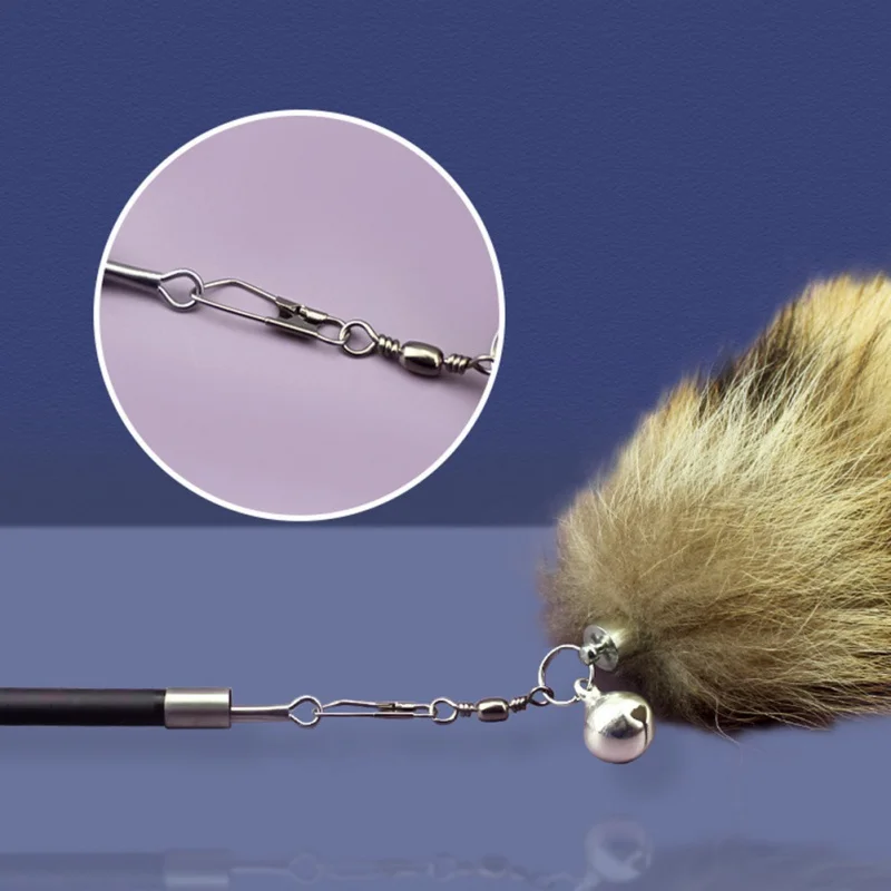 ตลกสัตว์เลี้ยงแมว Stick Fox ผมเปลี่ยนหัวความเหนียวดี Feather Stick ของเล่นแมว