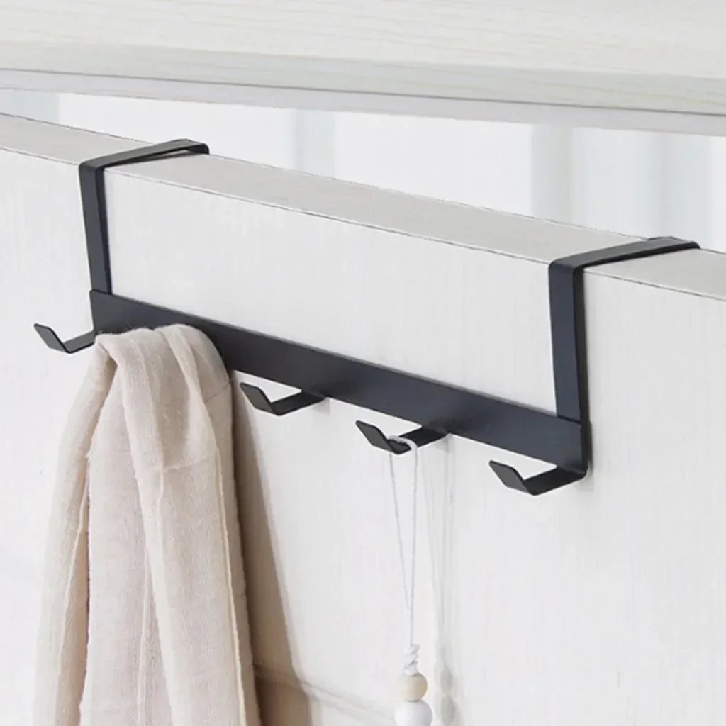Ganchos sobre la puerta, 5 ganchos, organizador de baño para el hogar, estante para ropa, abrigo, sombrero, colgador de toallas, nuevo soporte para accesorios de baño y cocina