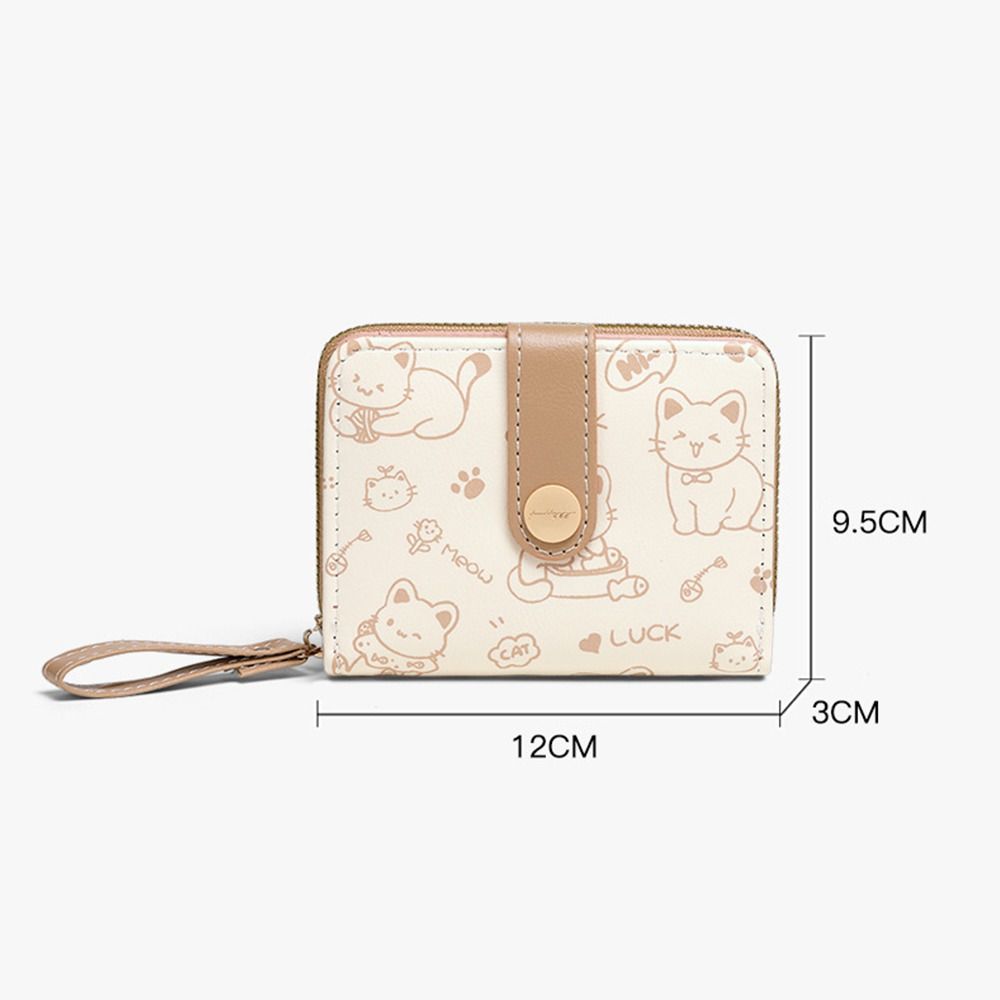 Nette Katze Geldbörse Frauen Mode Kurze Brieftasche PU Leder Große Kapazität Brieftasche Leichte ID Karte Halter Reise Bargeld Münze Tasche