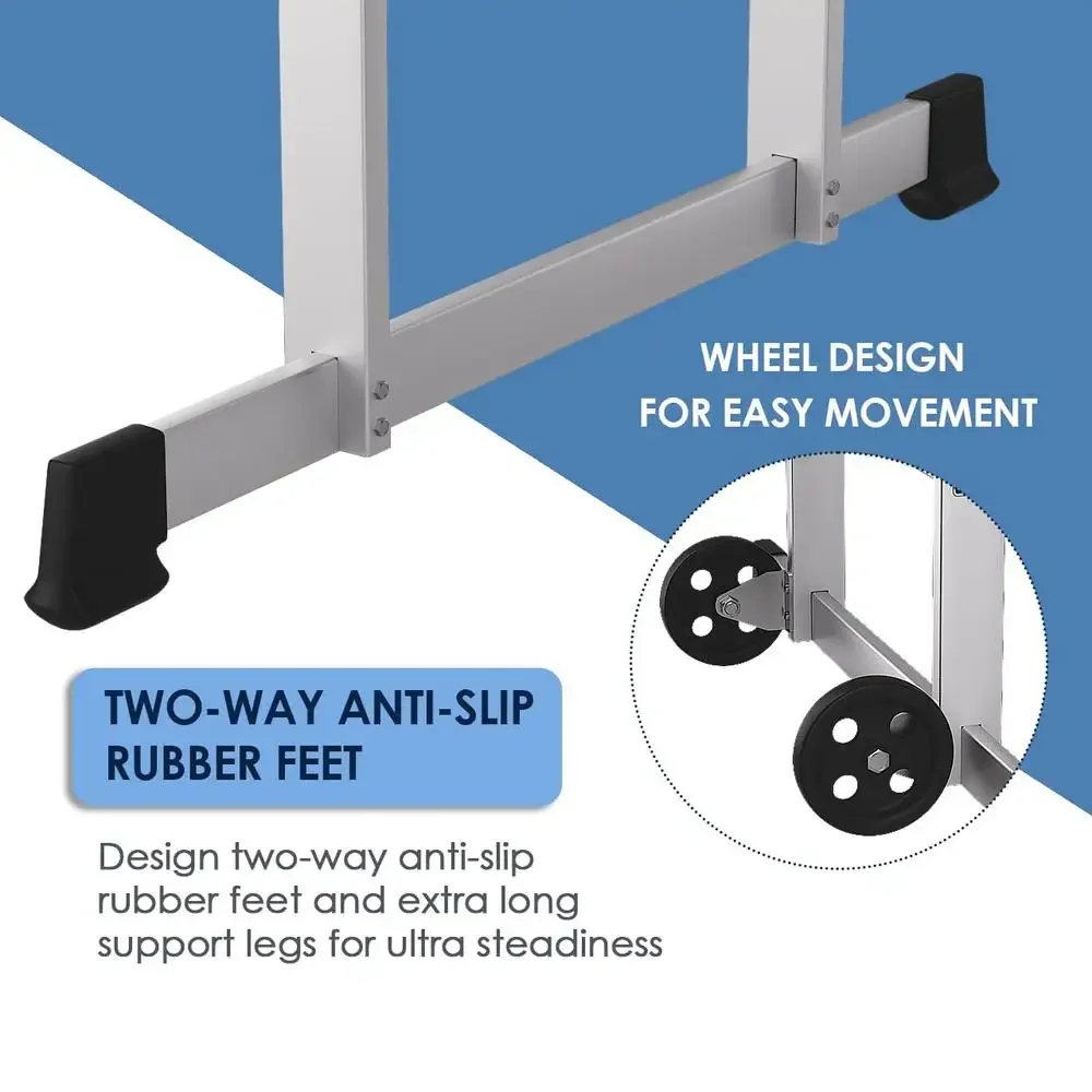 Foldable Aluminum Rolling Scaffold Tower Work Platform Ladder Stool Safety Handrail Kit