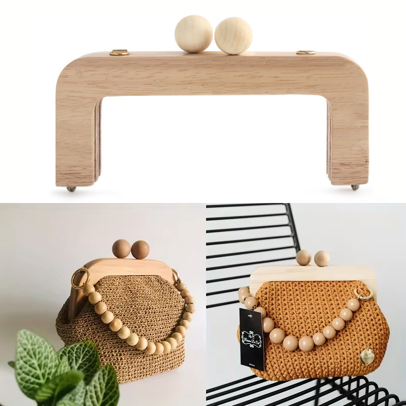 1 PC/2 PCS 20*8 cm houten clutch portemonnee frame massief houten frame met schroef sluiting kus gesp crossbody tas handvat