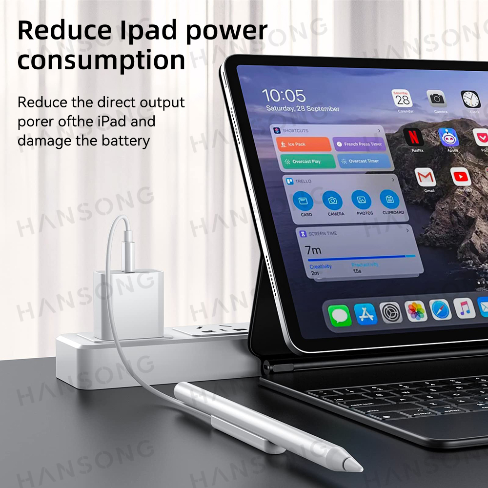 สําหรับ Apple Pencil เครื่องชาร์จไร้สายรุ่นที่ 2 สําหรับการชาร์จแบบแม่เหล็กเครื่องชาร์จดินสอ iPad อุปกรณ์เสริม Apple Pencil