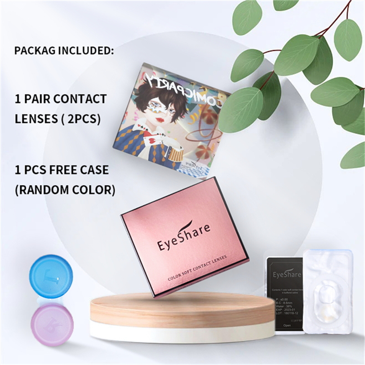 EYESHARE コスプレカラーコンタクトレンズ 2 個カラフルなコンタクトレンズブルーアニメコンタクトハロウィンメイクアップコンタクトカラーレンズ