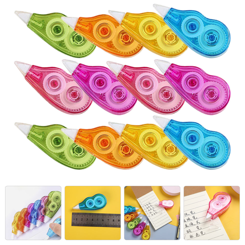 12Pcs Haushalt Tragbare Korrektur Band Kawaii Weiß Aus Corrector Werbe Geschenk Schreibwaren Student Preis Schule Büro 12M