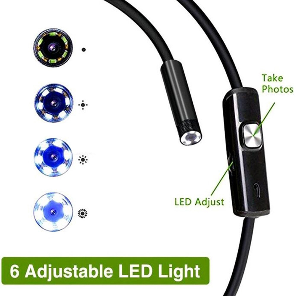 กล้องEndoscopeสําหรับโทรศัพท์มือถือSoftwired USB Mini Endoscope 6 ไฟLED 7 มม.3 ใน 1 TYPE-Cกันน้ําสําหรับAndroid