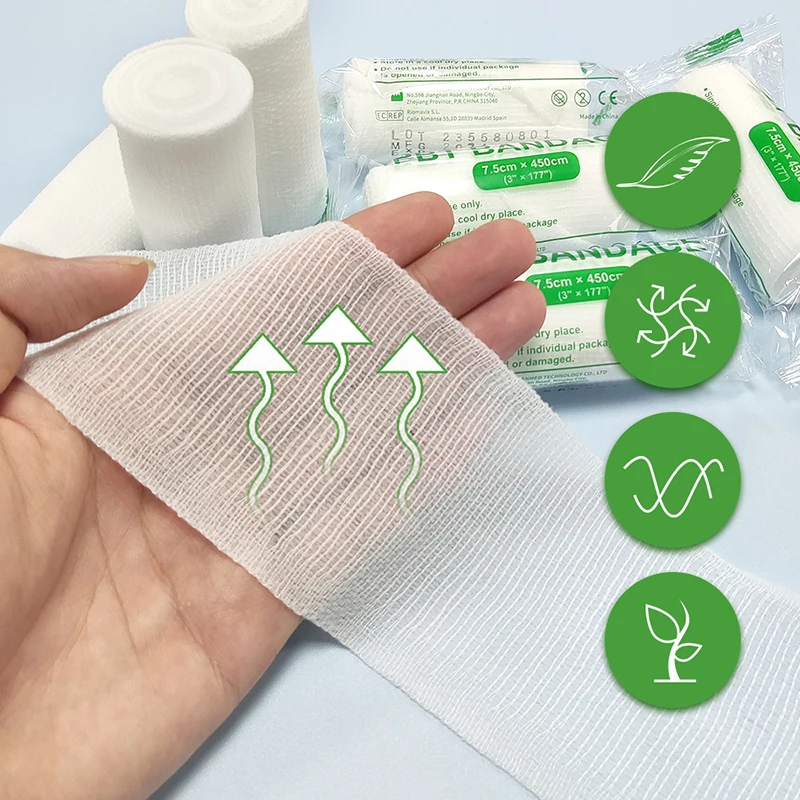 10pcs PBT Bandages/Elastic Elastic Bandages Cotton Core Accessories for First Aid Absorbent Pad for Wound Dressing