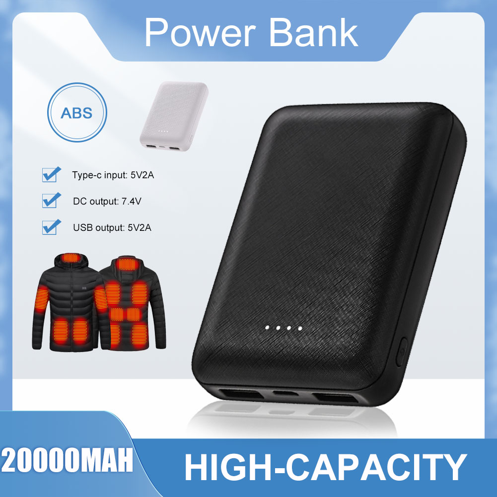 20000/10000mAh 5V 2.1A Fast Charging Power Bank Portable External Battery For Heating Vest Jacket Underwear