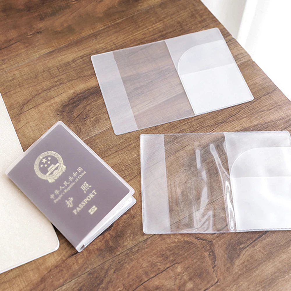 1-4pcs capa protetora de passaporte transparente fosco, material de PVC caixa de documentos à prova d'água
