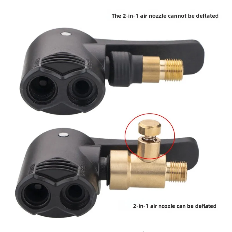 2-em-1 bomba de bicicleta bico mangueira adaptador bomba inflável moto ar chuck inflator válvula conector adaptador acessórios automóveis
