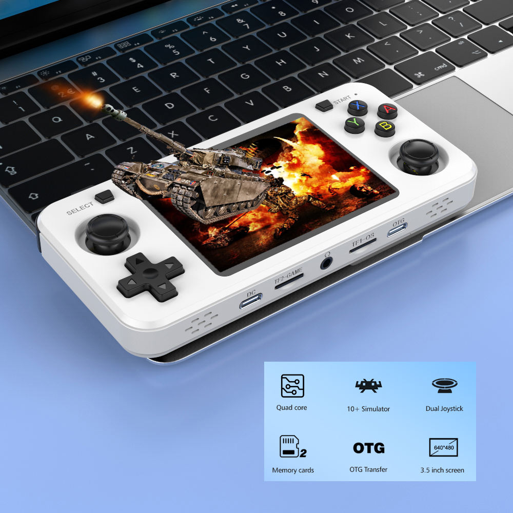 New R36H Game Console R36S Horizontal Retro Handheld Consolas Open Source Portable Pocket Video Player 64GB 3.5 Inch Boy Gift
