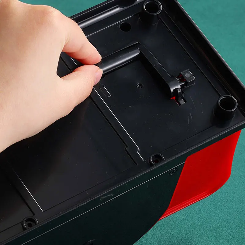 Máquina de embaralhamento com manivela vermelha/preta, meslatora de pôquer, meslatora de cartas manual - Distribuidor de cartas de jogar Texas Hold'em Blackjack