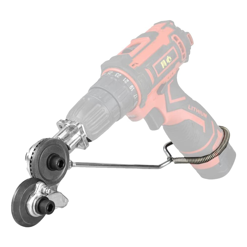 Elektrische Bohrmaschine, Schere, Plattenschneider, Metallknabber, Bohraufsatz, doppelköpfiger Blattschneider, stanzfreies Schneidwerkzeug