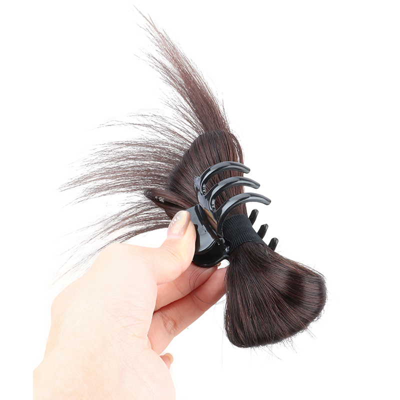 Synthetische Vrouwen Half-tie Haar Klauw Lui Hoofd Clip Pruik Vangst Clip Hoge Paardenstaart Haaraccessoires Rommelig Broodje