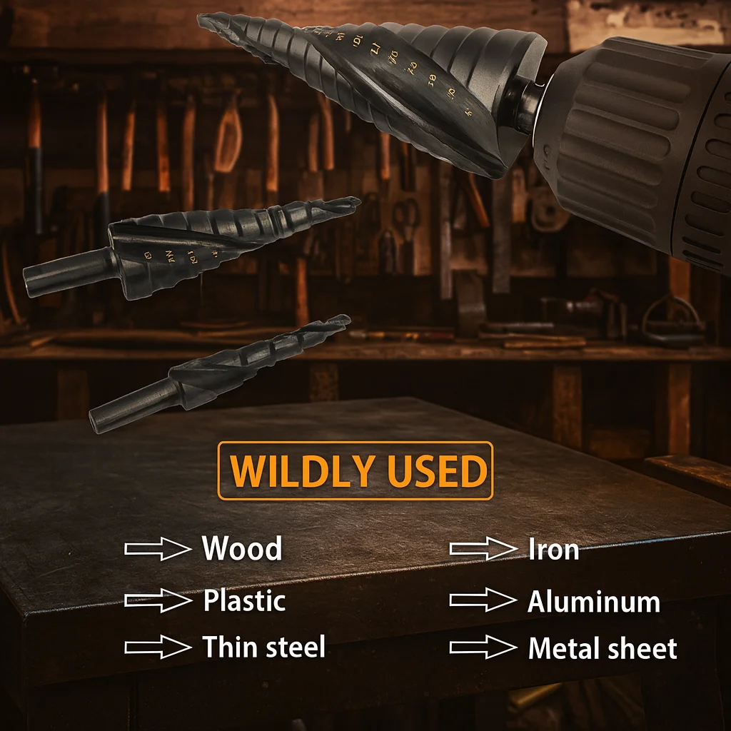 1 Uds. Broca escalonada de cobalto HSS 4-32MM taladro cónico de vástago triangular en espiral de acero de alta velocidad para herramientas de bricolaje de carpintería de Metal