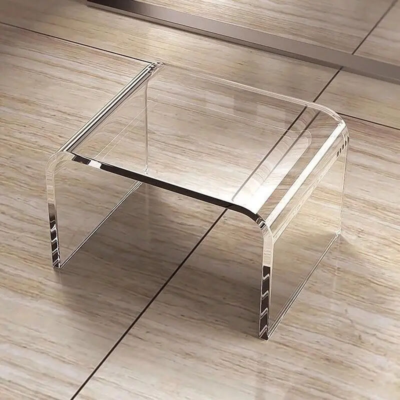 Tabouret à langer Transparent pour chaussures, tabouret de maquillage pour chambre à coucher, banc de remplacement de chaussures de luxe léger, Mini Table d'appoint Simple et moderne