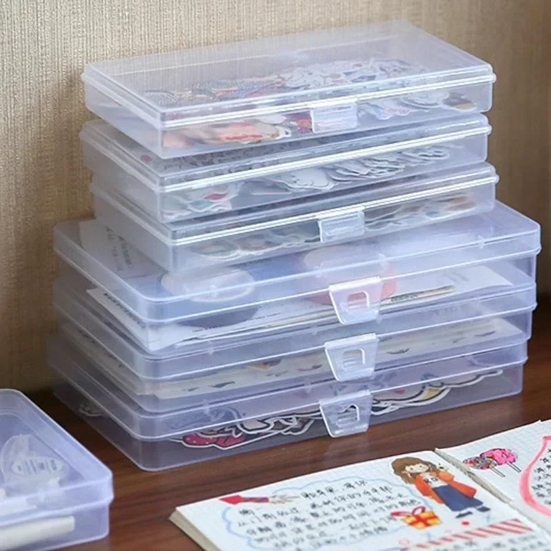 1 pz adesivi porta cancelleria scatola di immagazzinaggio in plastica per ufficio organizzatore conta manuale contenitore portautensili mini scatola trasparente