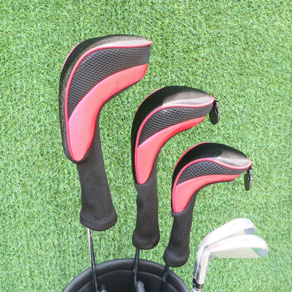 Funda para cabeza de Golf para conductor Fairway híbrido con forro suave, funda protectora para cabeza de Golf larga, accesorios de Golf, 3 uds.