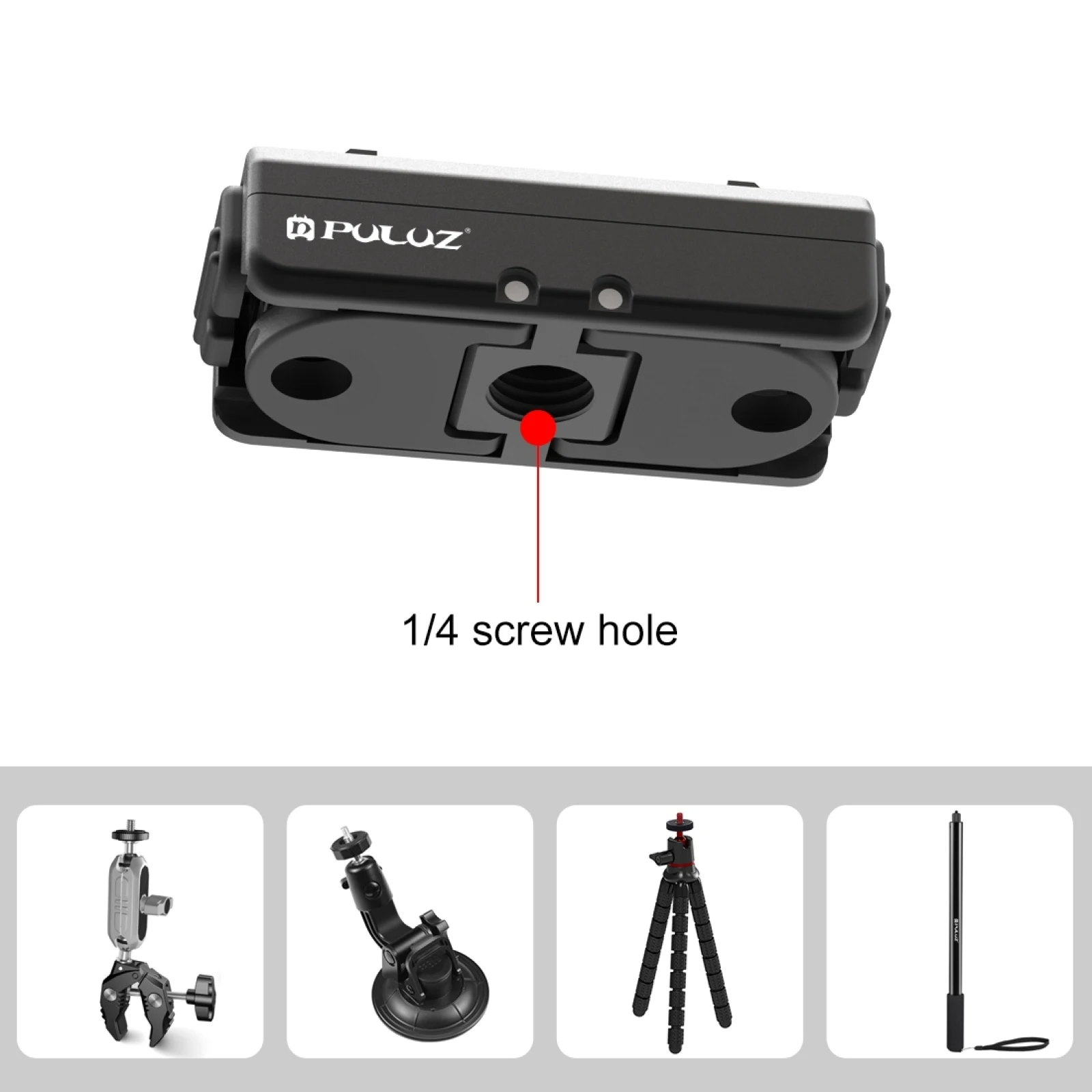For Insta360 Ace / Ace Pro / X4 PULUZ Magnetic Quick Release Base Mount for Insta360 GO Ultra GO3/ 3S/ DJI Osmo Action 5 Pro 4 3
