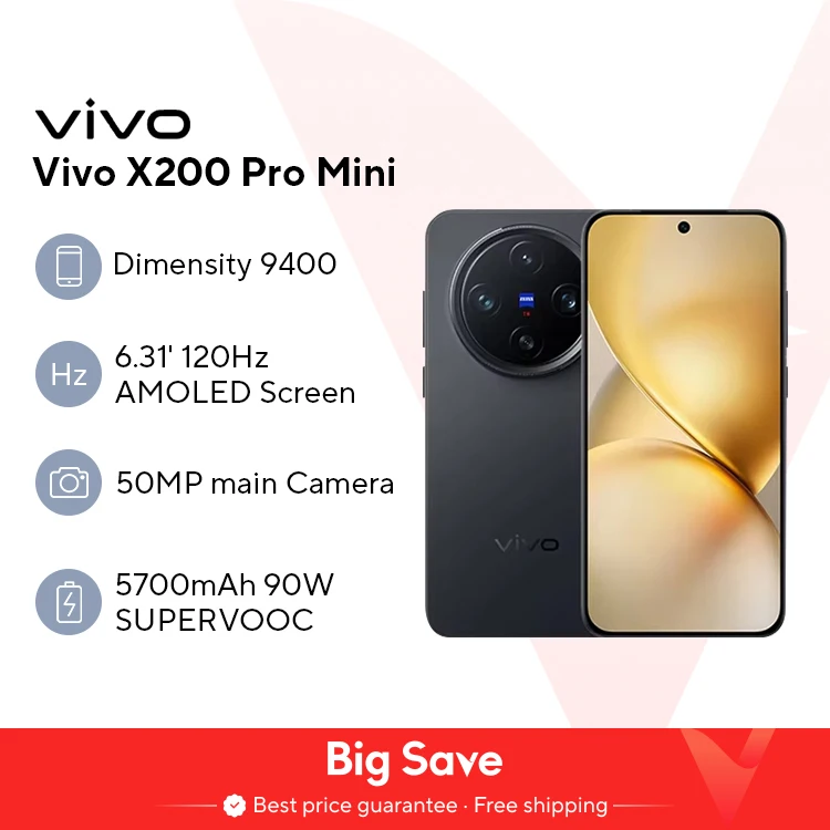 Nuovo Vivo X200 Pro Mini Telefono Mobile 6.31 "AMOLED 120HZ Display Dimensity 9400 Android 15.0 OTA 5700mAh 90W Carica 50.0MP Fotocamera