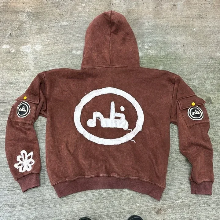 Y2K ジップアップパーカー男性女性原宿ヒップホップ新ファッションパッチ刺繍特大パーカールーズカジュアルパーカージャケットストリート