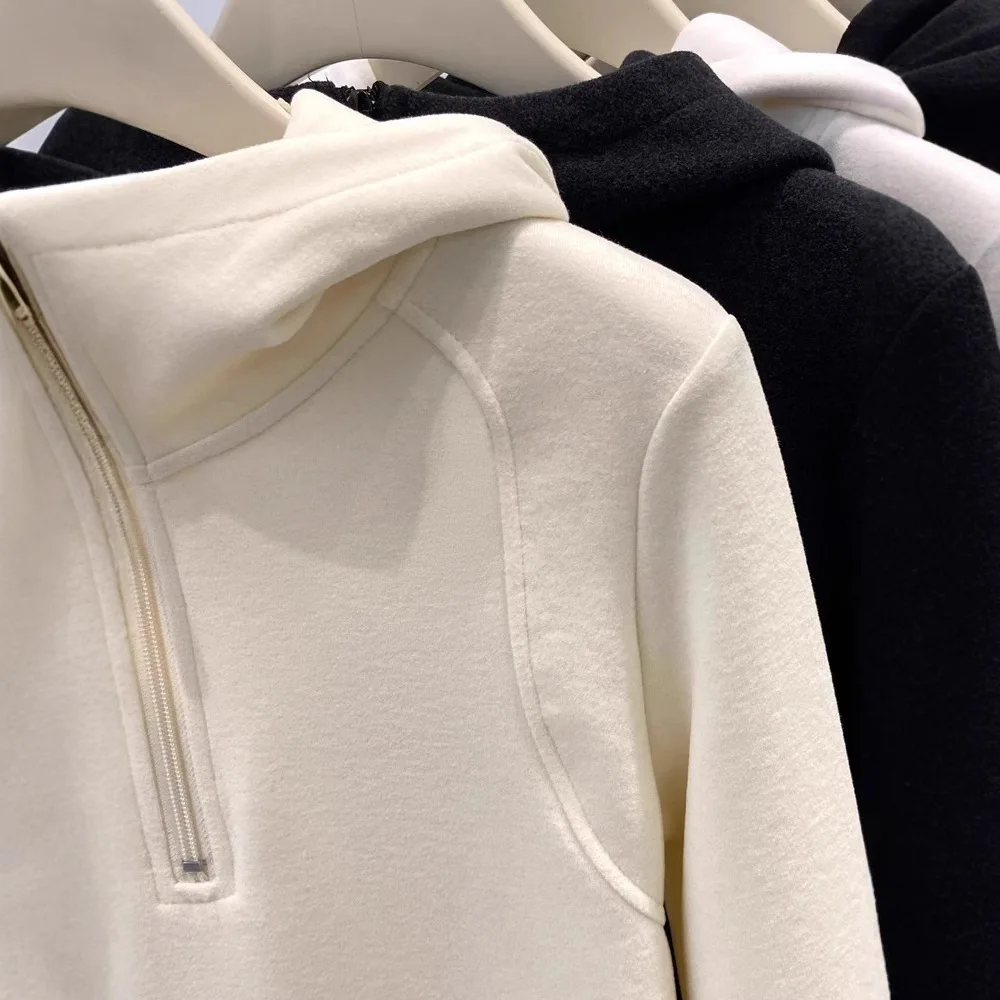 Sudadera con capucha cálida y versátil para mujer, capa Base de lana con capucha para Otoño/Invierno 2026, recién llegado