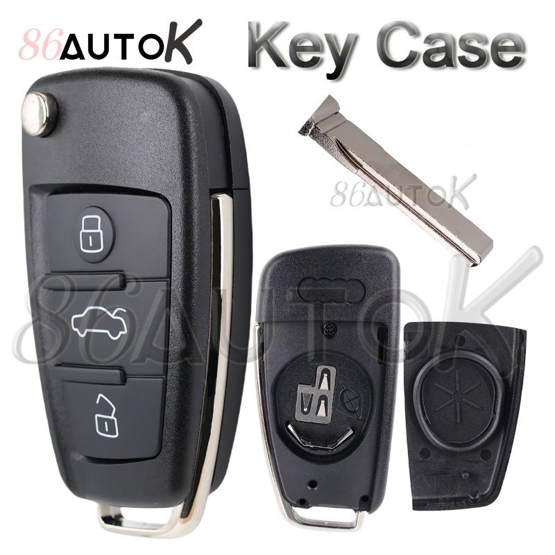 Для Audi Q7 B7 Q3 A3 TT A2 A8 A6 A6L A4 S5 C5 C6 B6 Сменный корпус дистанционного ключа откидного ключа, складной чехол для ключа автомобиля, 3 кнопки