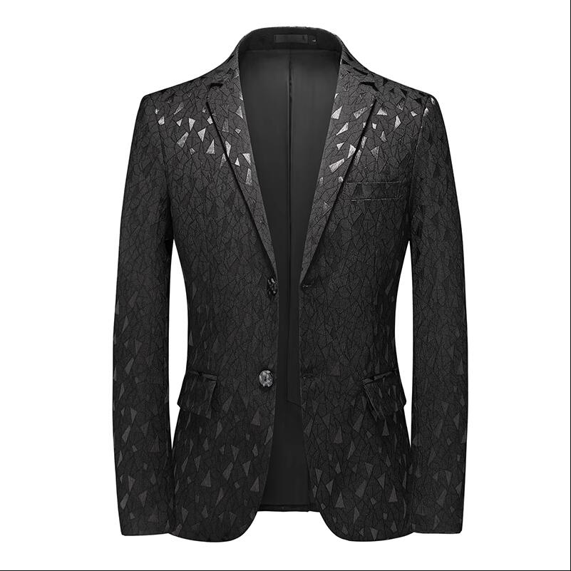 2024 Nueva chaqueta de traje de negocios sociales de los hombres de verano de un solo pecho de vestir chaqueta de traje de jacquard de los hombres
