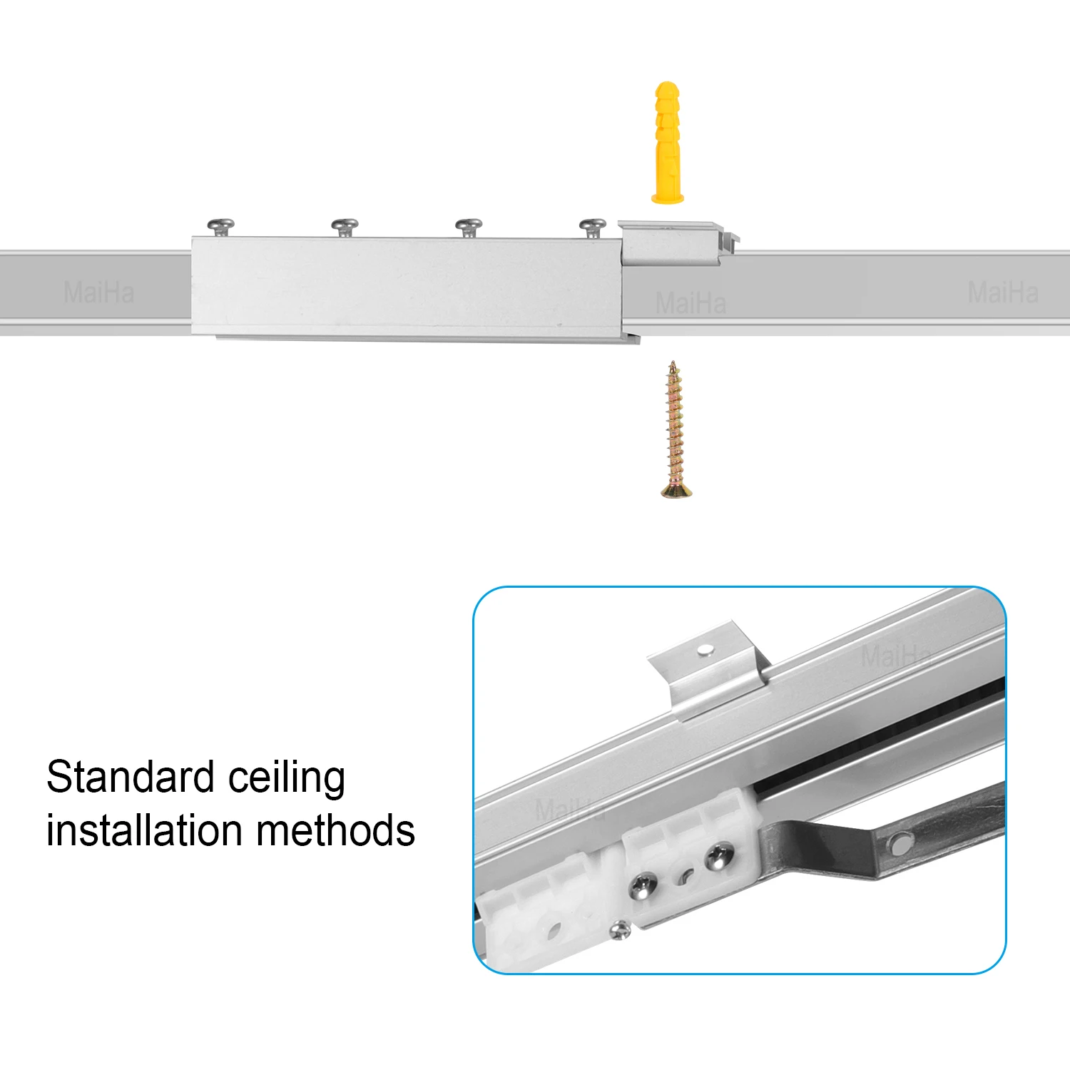 MaiHa Tuya Wifi Electric Smart Curtain Motor Motorized System Scalable 20cm Track Rod Intelligent Support Alexa Google Assist