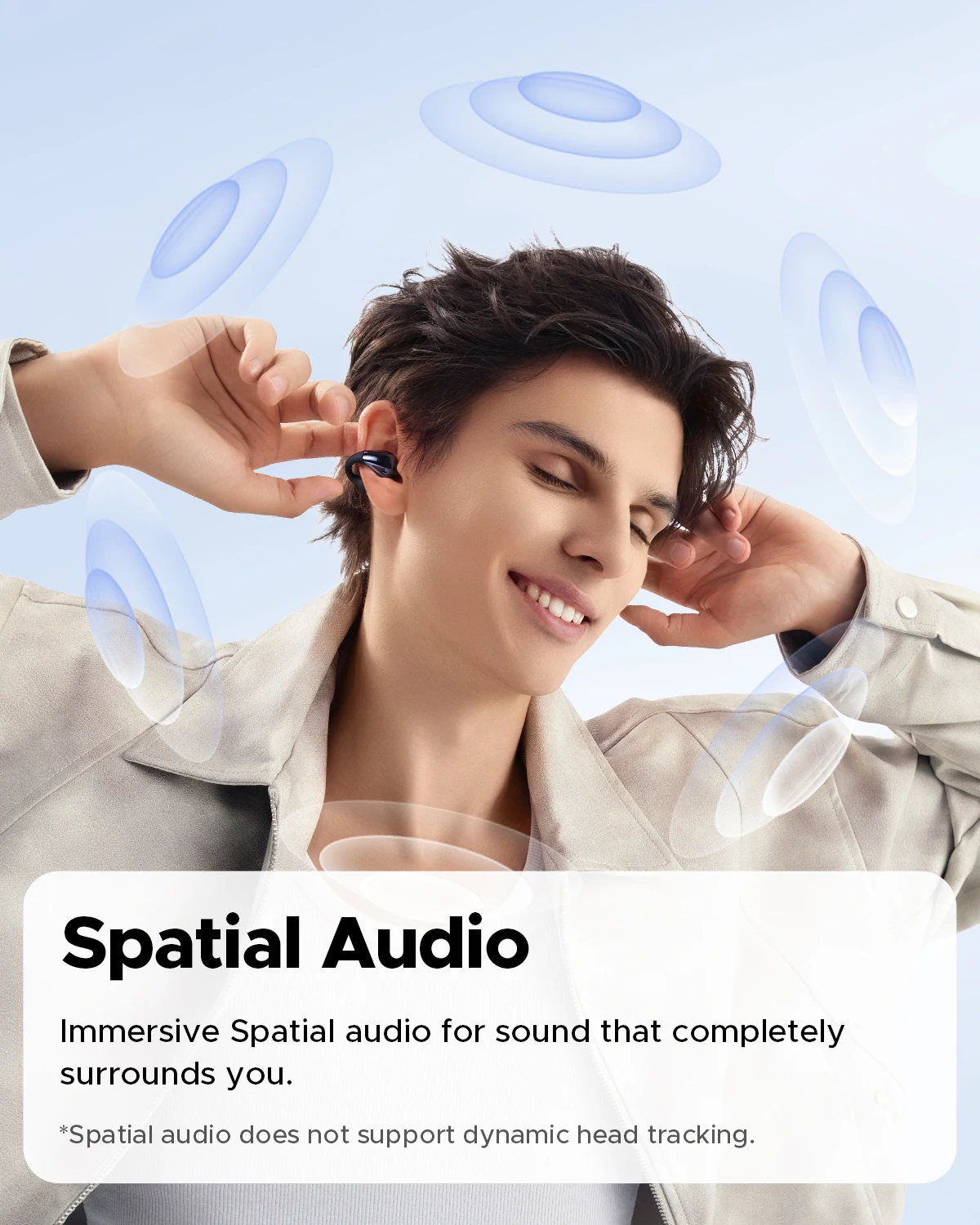 SoundPEATS PearlClip Pro Auriculares inalámbricos Bluetooth 5.4 Auriculares Opean-Ear con llamada clara AI ENC, conexión multipunto, IPX5