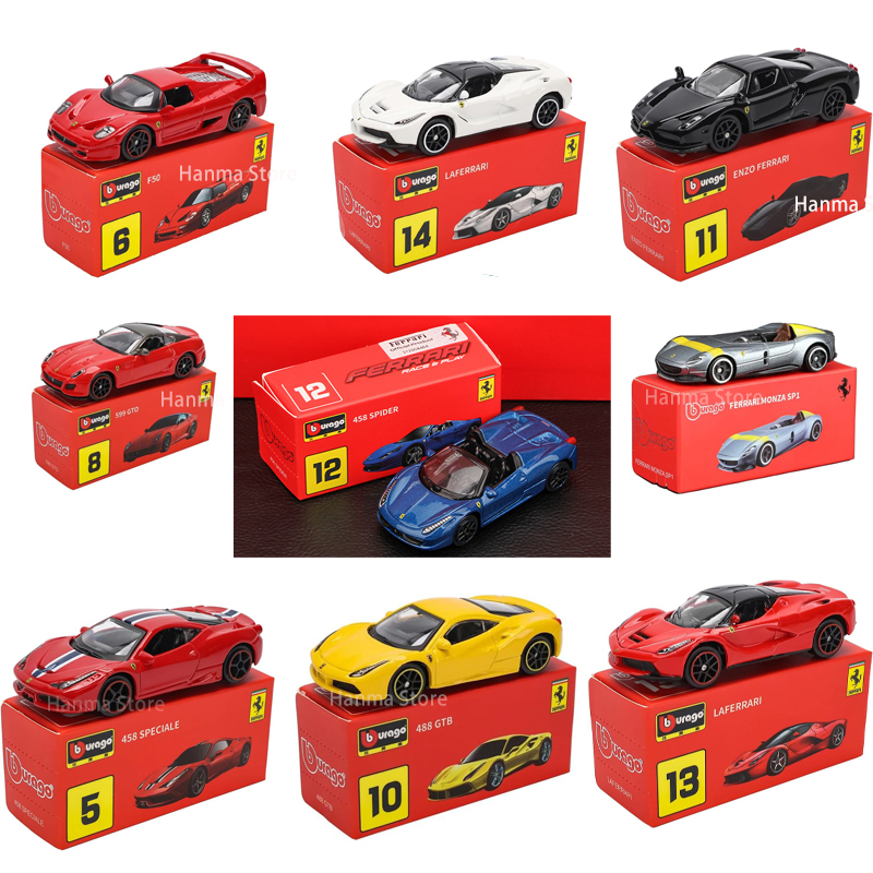 Bburago 1:64 Ferrari SP1 458 ENZO F40 F12TDF SF90 serie de modelos de coches juguetes de regalo de Navidad para niños