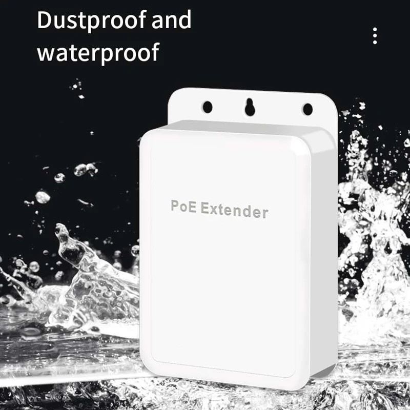Repetidor extensor POE resistente al agua, 4 puertos, 100/1000Mbps, red exterior IP55 VLAN 44-57V para cámara POE, AP sin cables