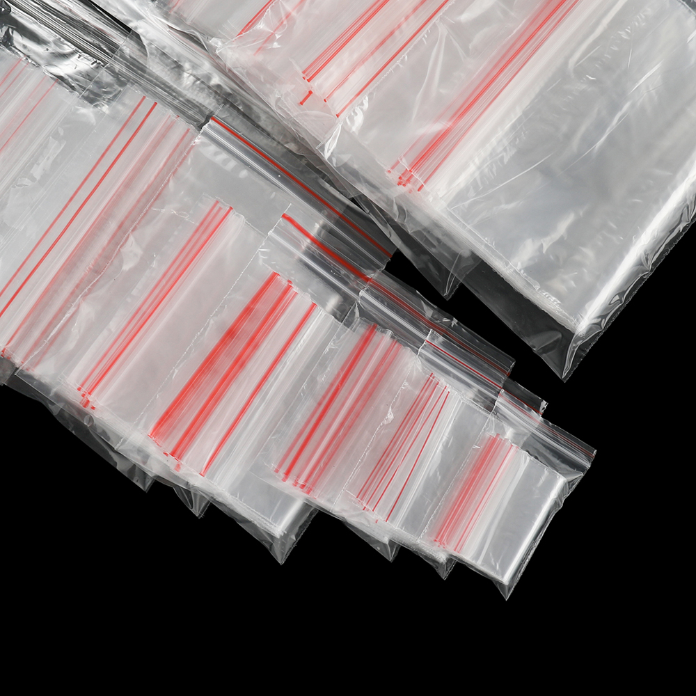 100Pcs Multiple Sizes Transparent Ziplock Plastic Bag for Jewelry Beads Bracelets Storage Small Business Packaging Supplies