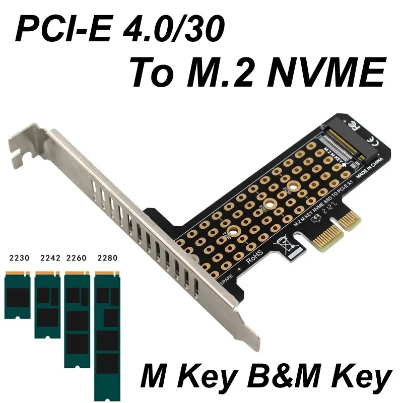 M.2 NVME B&M Key To PCIe 4.0/3.0 X1 x1 X4 x8 x16 интерфейс Адаптерная карта Материнская плата ПК Для 2230 2242 2260 2280 SSD жесткий диск
