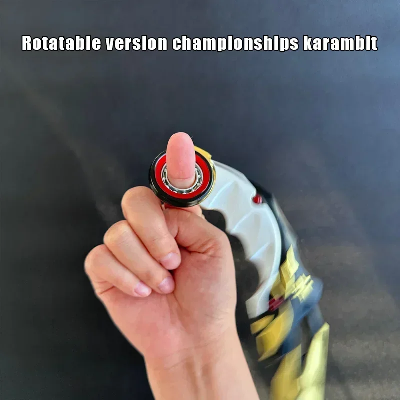 17 センチメートル Valorant チャンピオンシップ 2021 Karambit 回転可能な全金属ゲーム近接武器トレーニングナイフ爪コスプレ小道具おもちゃ家の装飾