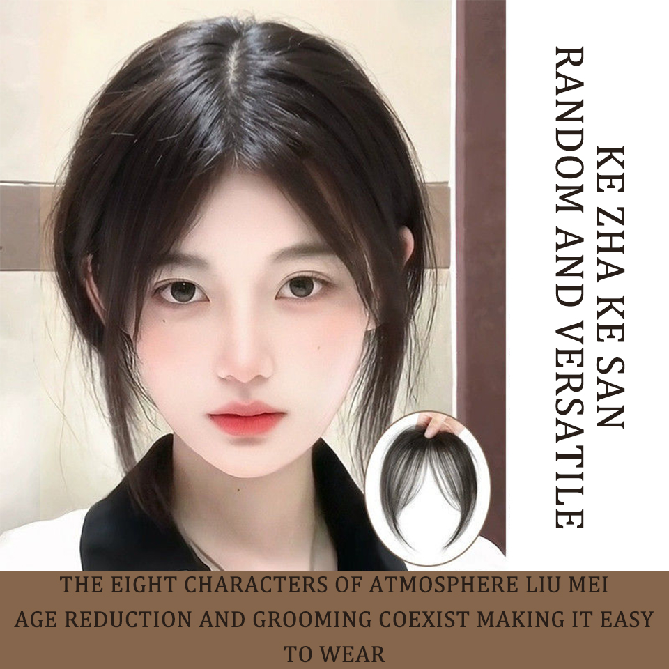 Flequillo Natural de cabello humano con Clip, reemplazo de línea de pelo Lanugo, flequillo tejido a mano, extensiones de cabello con Clip de patillas