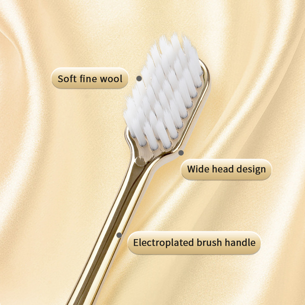 Luxury Soft แปรงสีฟันผู้ชายผู้หญิงผู้ใหญ่ฟันแปรงทองเงินทันตกรรมแปรง Elegance Gentle แปรงสีฟัน Drop Shipping