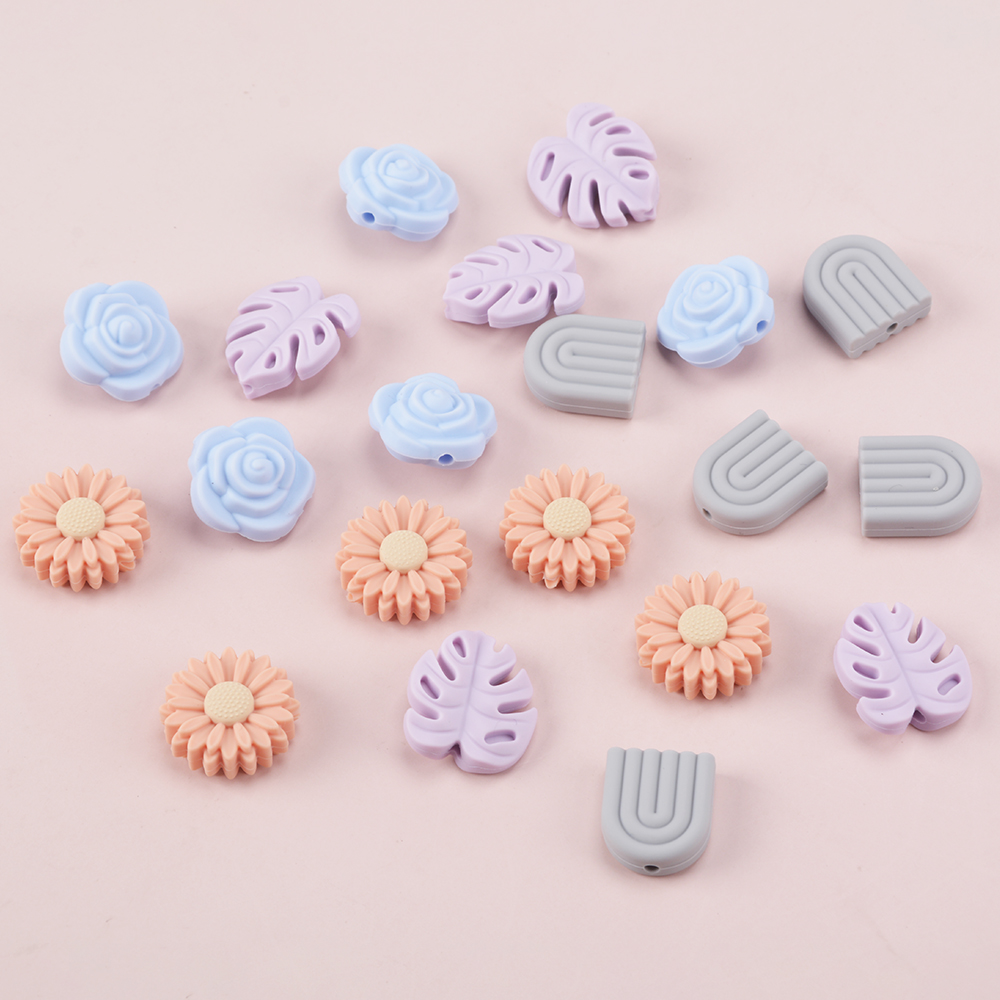 LOFCA 22mm Gänseblümchen Blumen Lose Silikon Sicher Rose Schmuck Schatz Zahnen Perlen DIY Kautable Farbe baby zahnen BPA-frei
