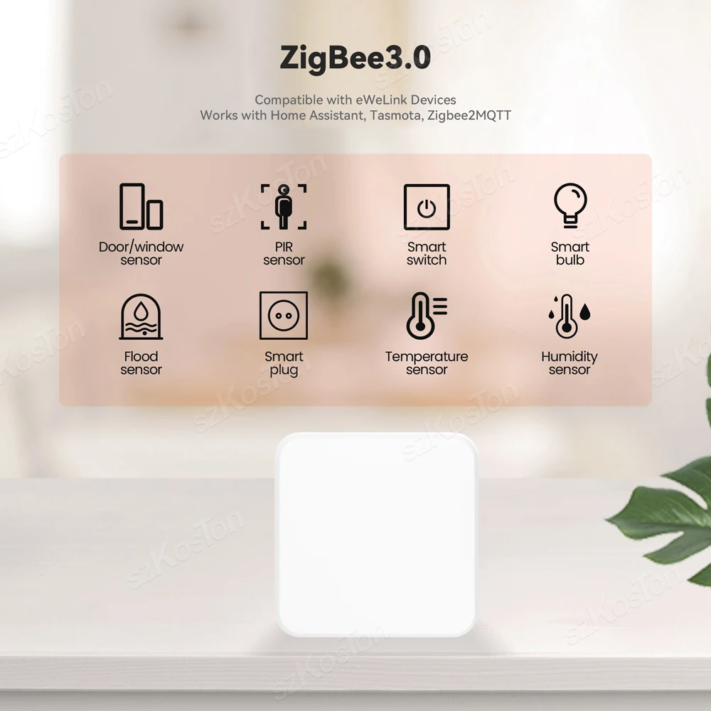 Smart Zigbee 3,0 Hub de enlace con cable puente Ethernet RJ45 para Control de aplicaciones eWeLink dispositivos ZigBee2MQTT funcionan con Alexa Home