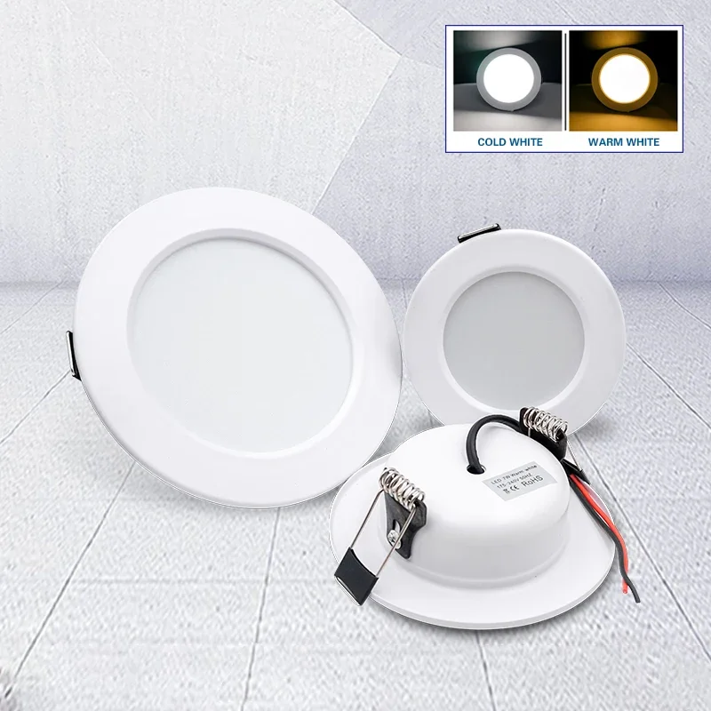 LED ダウンライト 5 ワット 9 ワット 12 ワット 15 ワット 18 ワット凹型ラウンド Led シーリングランプ 110 V 220 V DC12 V 24 V パネルライト屋内照明ウォーム/コールドホワイト