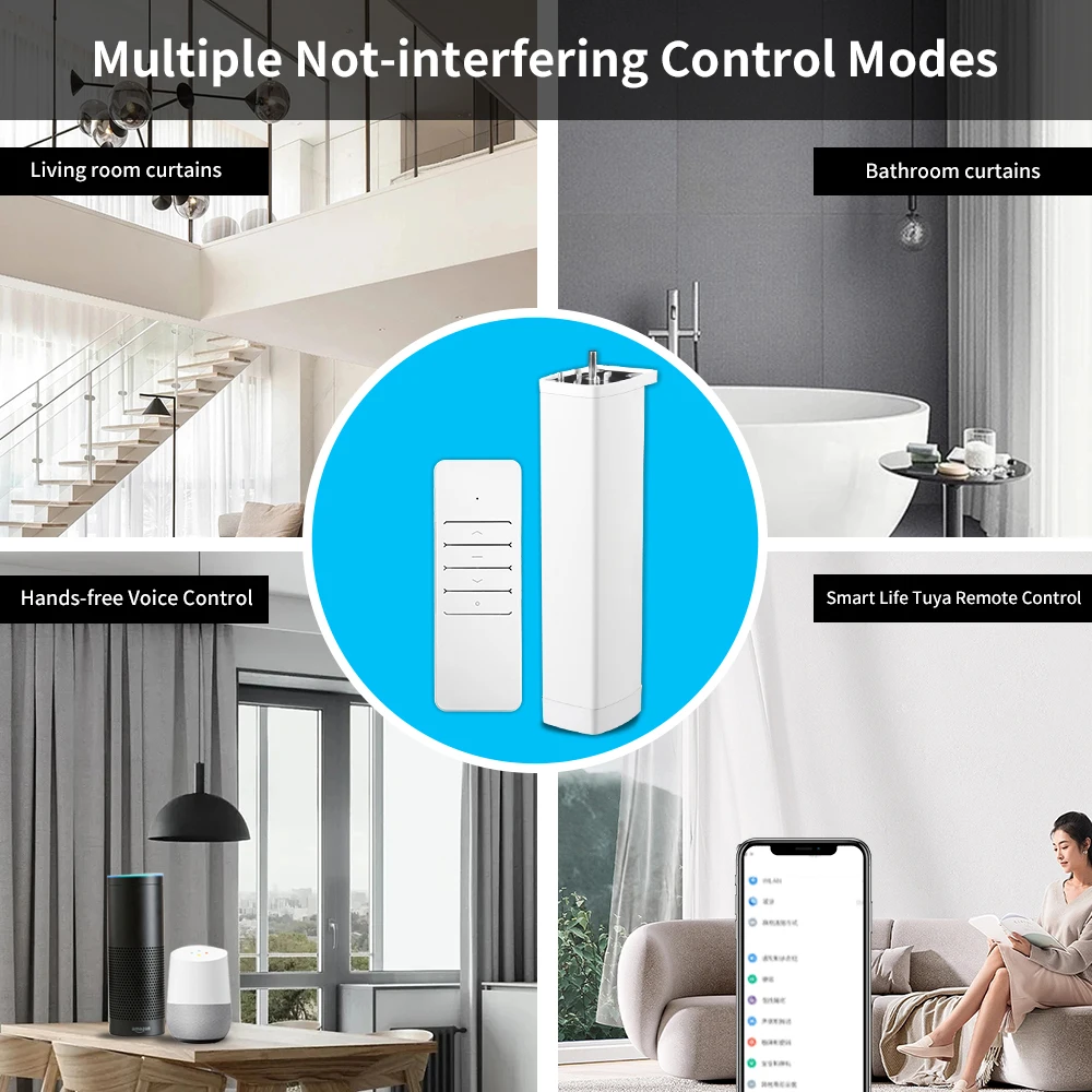 Moteur de volet de rideau électrique intelligent Tuya Wifi/Zigbee, avec application à distance RF, commande vocale pour Alexa Google Assistant SmartThings