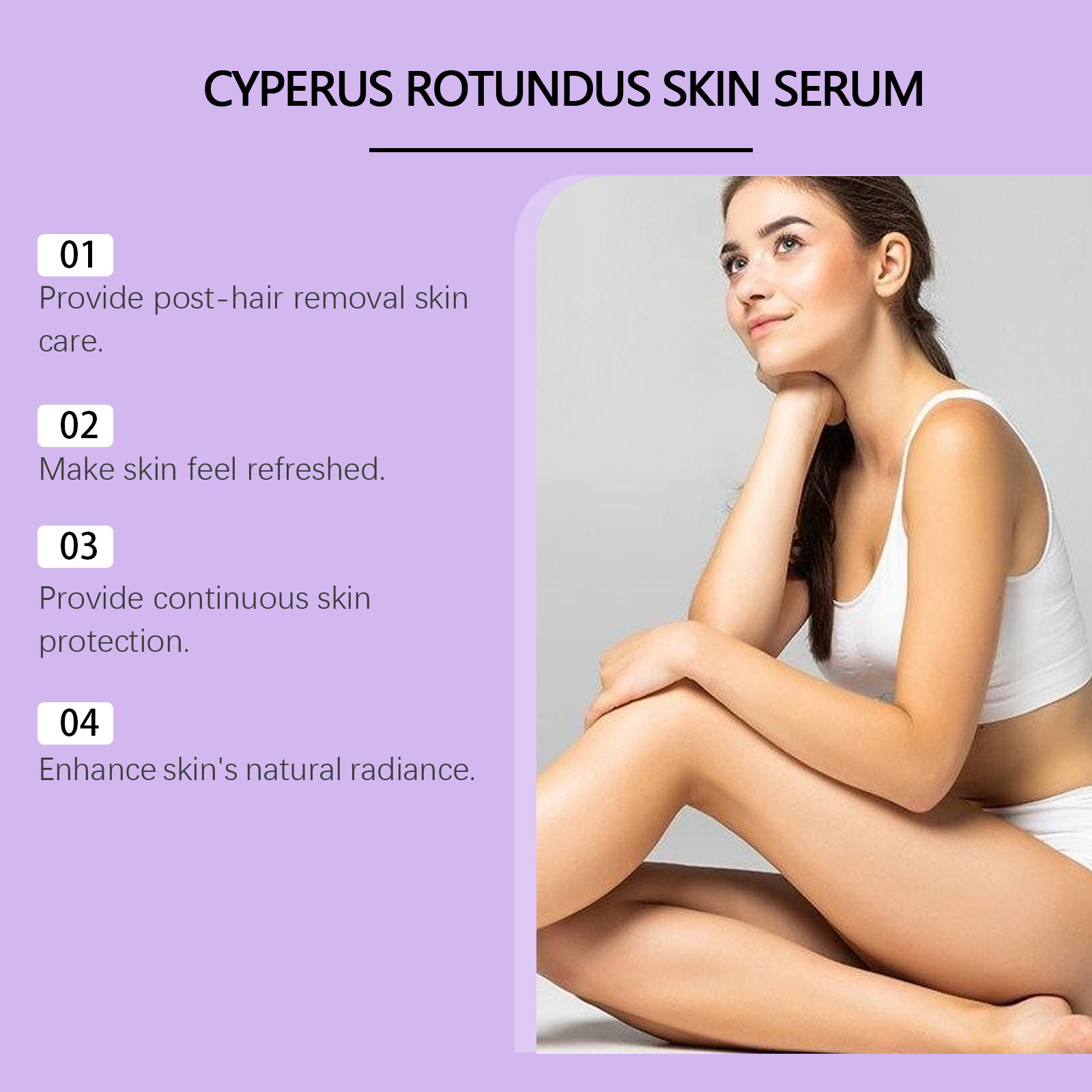 Cyperus Rotundus Serum Haarwachstumshemmer, beruhigendes, feuchtigkeitsspendendes Enthaarungsmittel, erfrischende, langsamreduzierende Körperhaar-Wachstumsöl