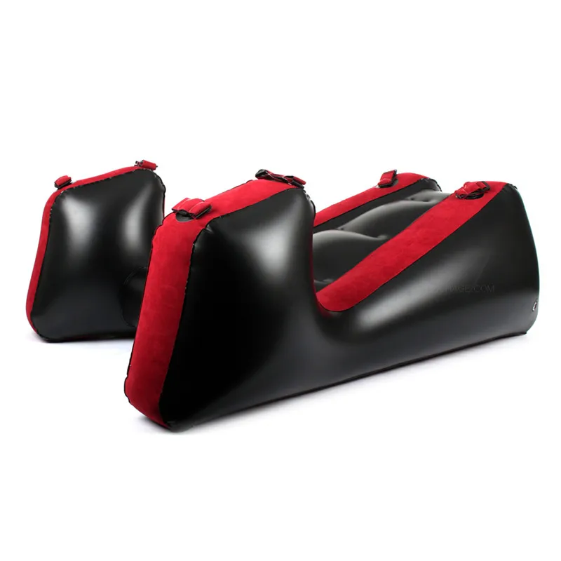 Divano gonfiabile con cuscino per bondage a gamba aperta BDSM con kit di polsini Mobili per coppia Sedia di supporto per posizione più profonda Notte esotica