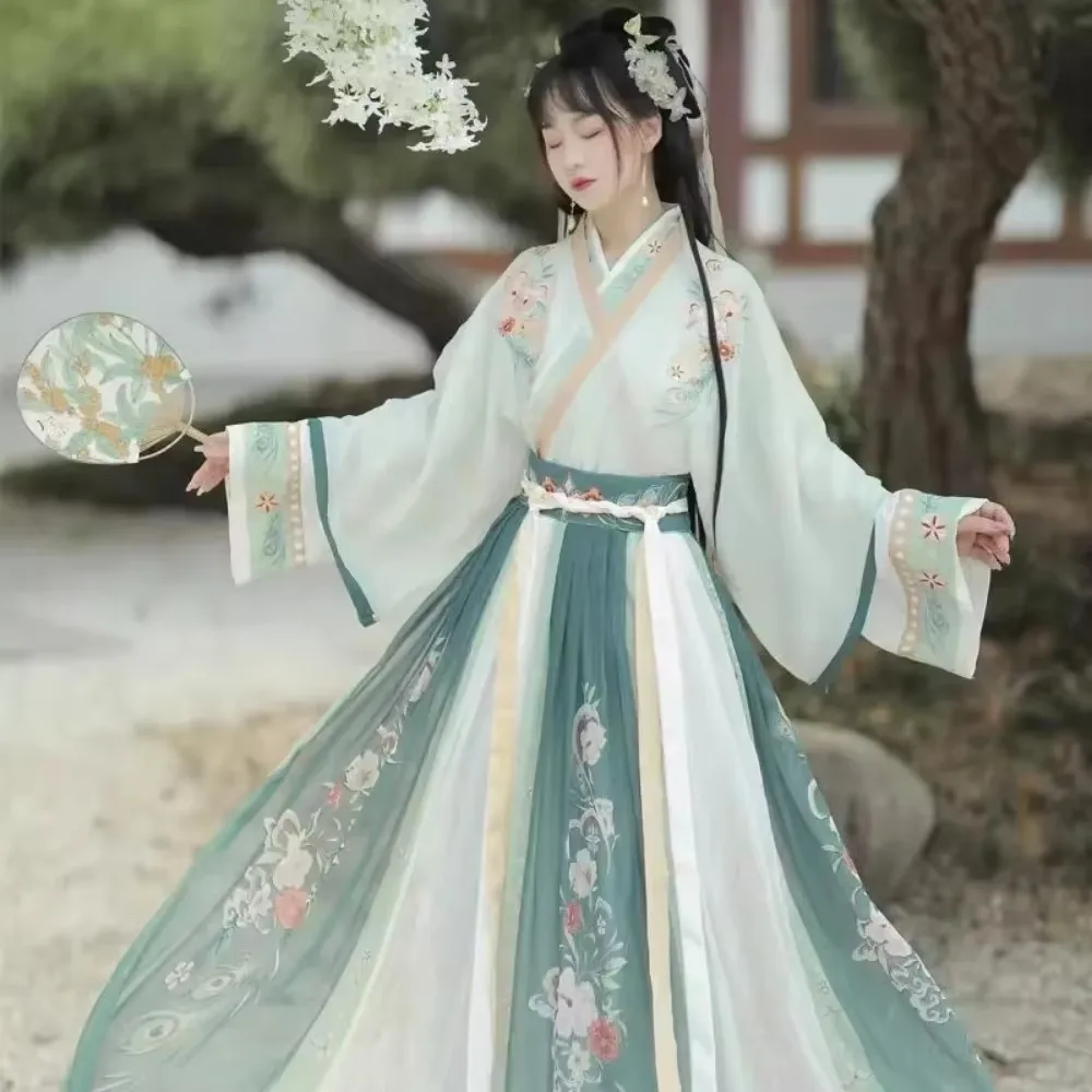 Chińska tradycyjna sukienka dla kobiet odzież wróżka Hanfu modne ciuchy w stylu etnicznym haft na imprezę pokaz sceniczny Cosplay
