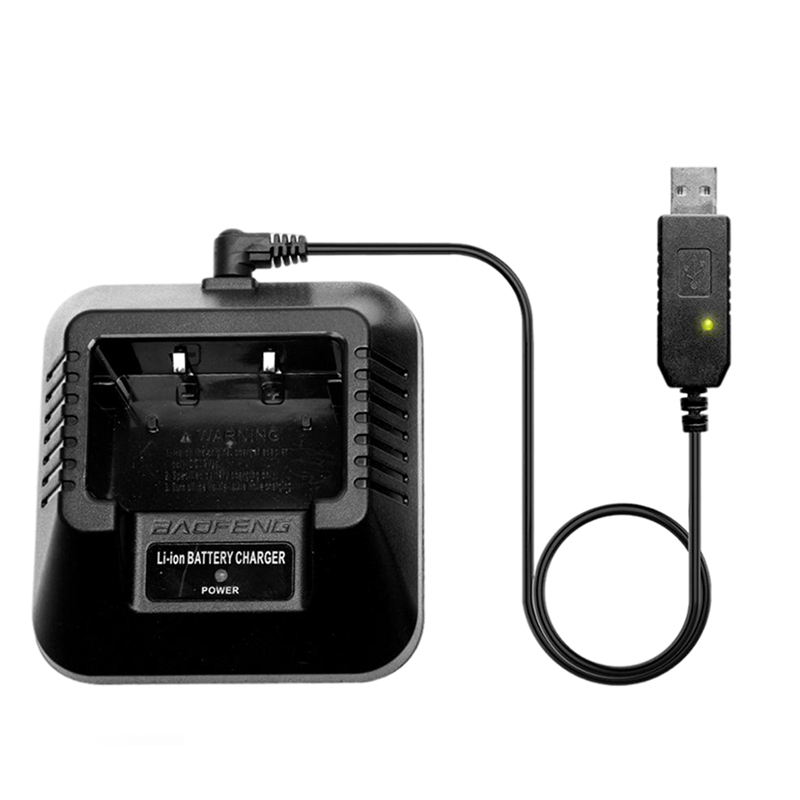 100% Originele Usb Adapter UV-5R Charger Pofung Twee Manier Radio UV5R Walkie Talkie Baofeng Uv 5R Li-Ion Battery Charger Accessoires