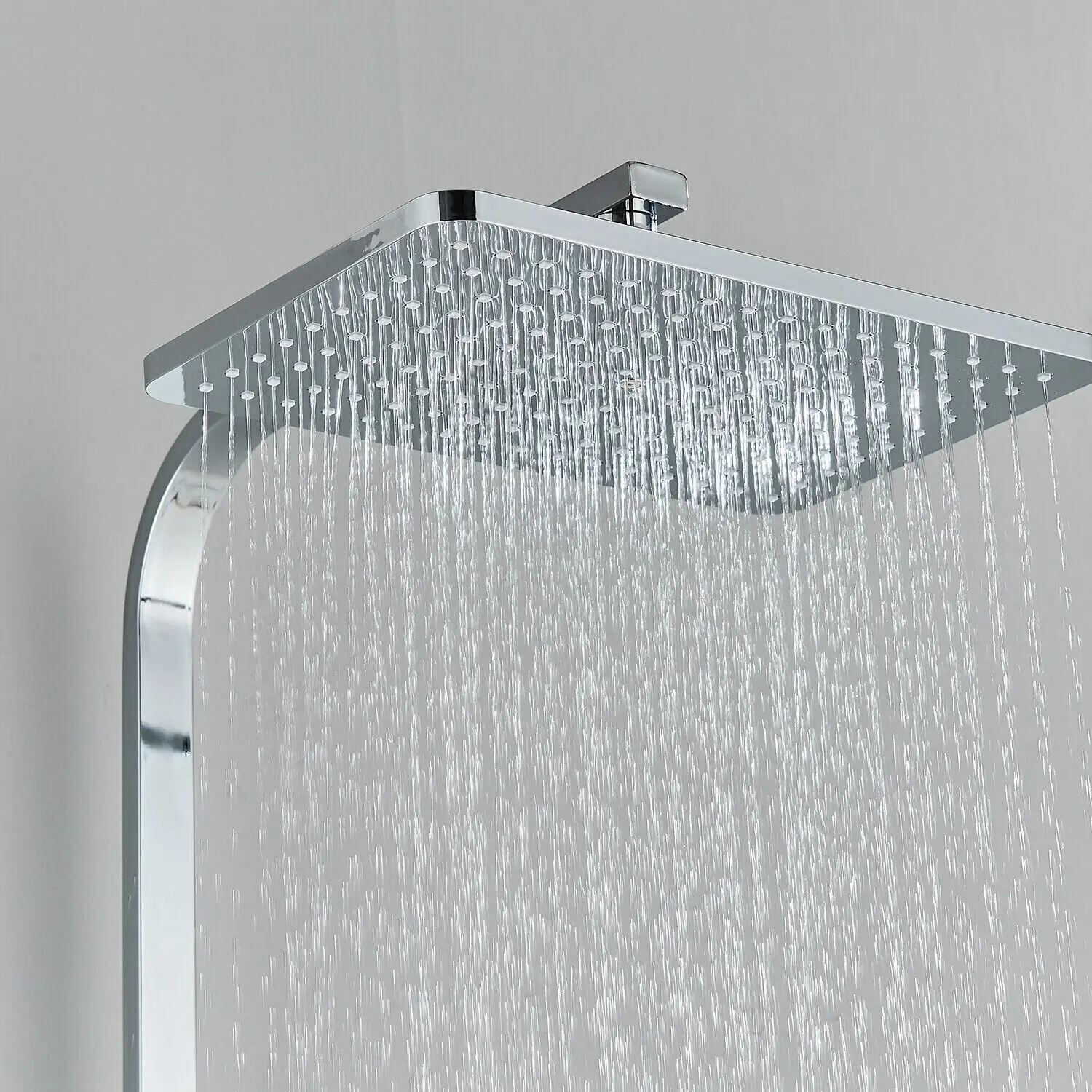 Chrom Messing Dusch armatur Set Regen Badewanne Wasserhahn mit Bad Regal 4 Funktion Höhe einstellen Dusch mischer Kran schnell delivey